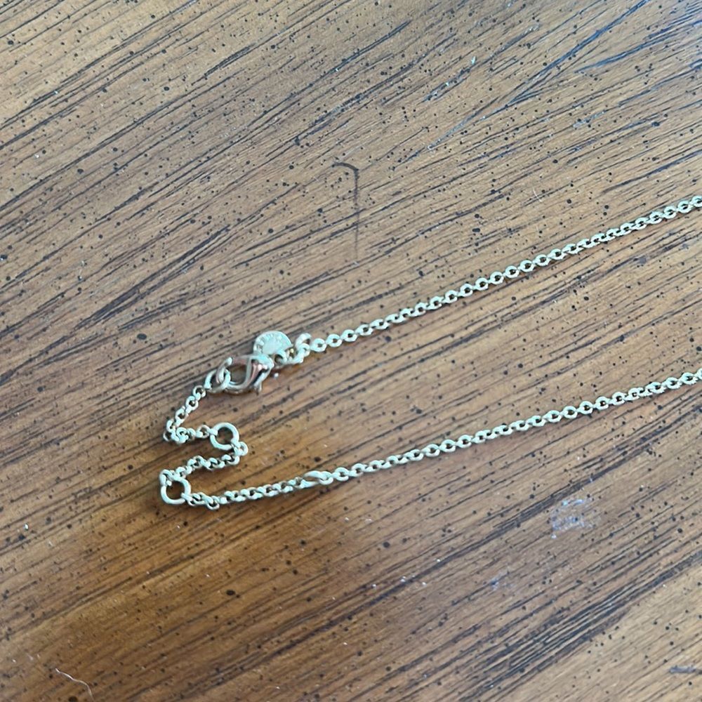 JCREW Gold rectangle hammered pendant necklace, adjustable - Picture 3 of 3